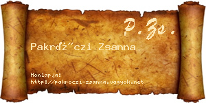 Pakróczi Zsanna névjegykártya